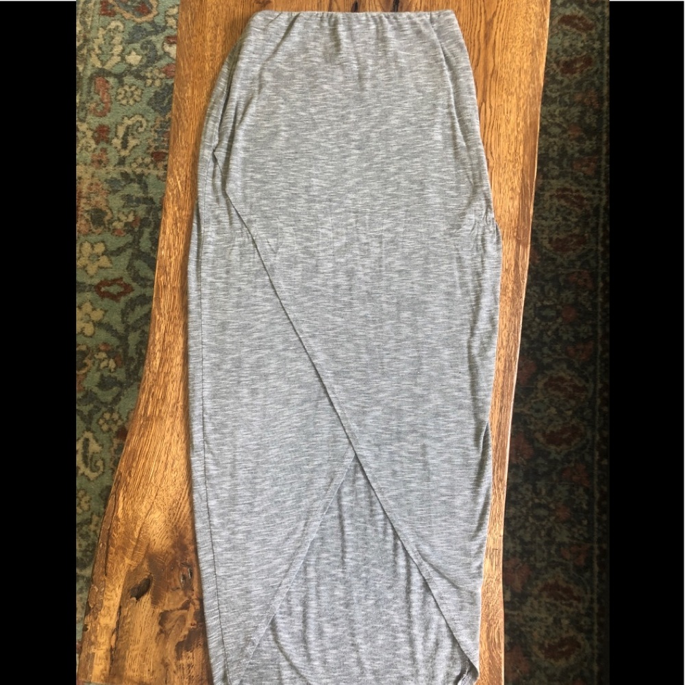 3/$20 or 2/$15 Heather Grey Tulip Hem Maxi Skirt